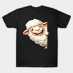 Cute Lamb Playing Peek a Boo T-Shirt